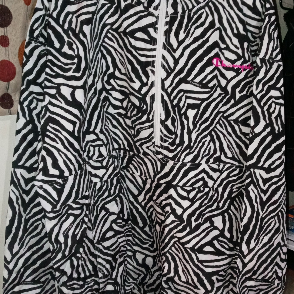 Women's zebra print champion pullover